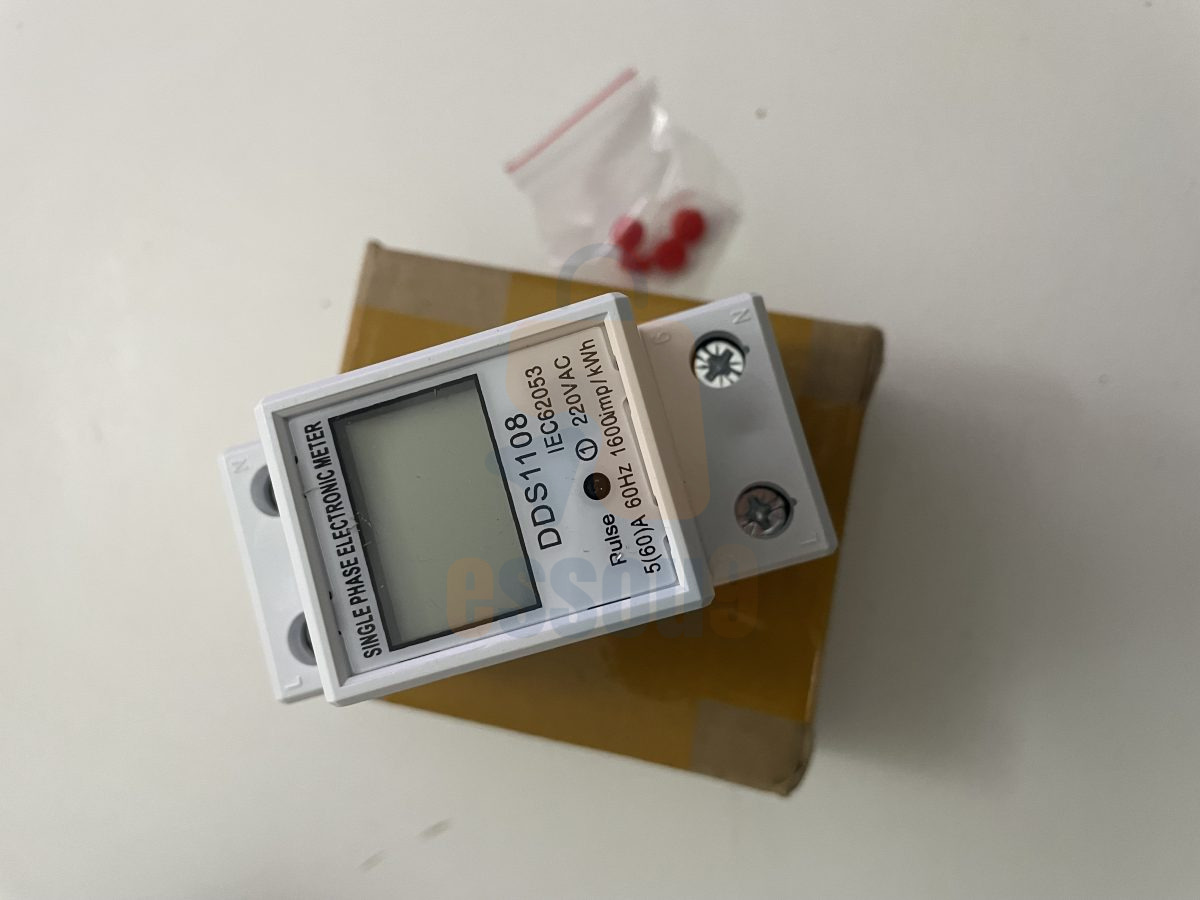 Compteur d&amp;apos;énergie électrique monophasé LCD KWH AC numérique - 220V 60A