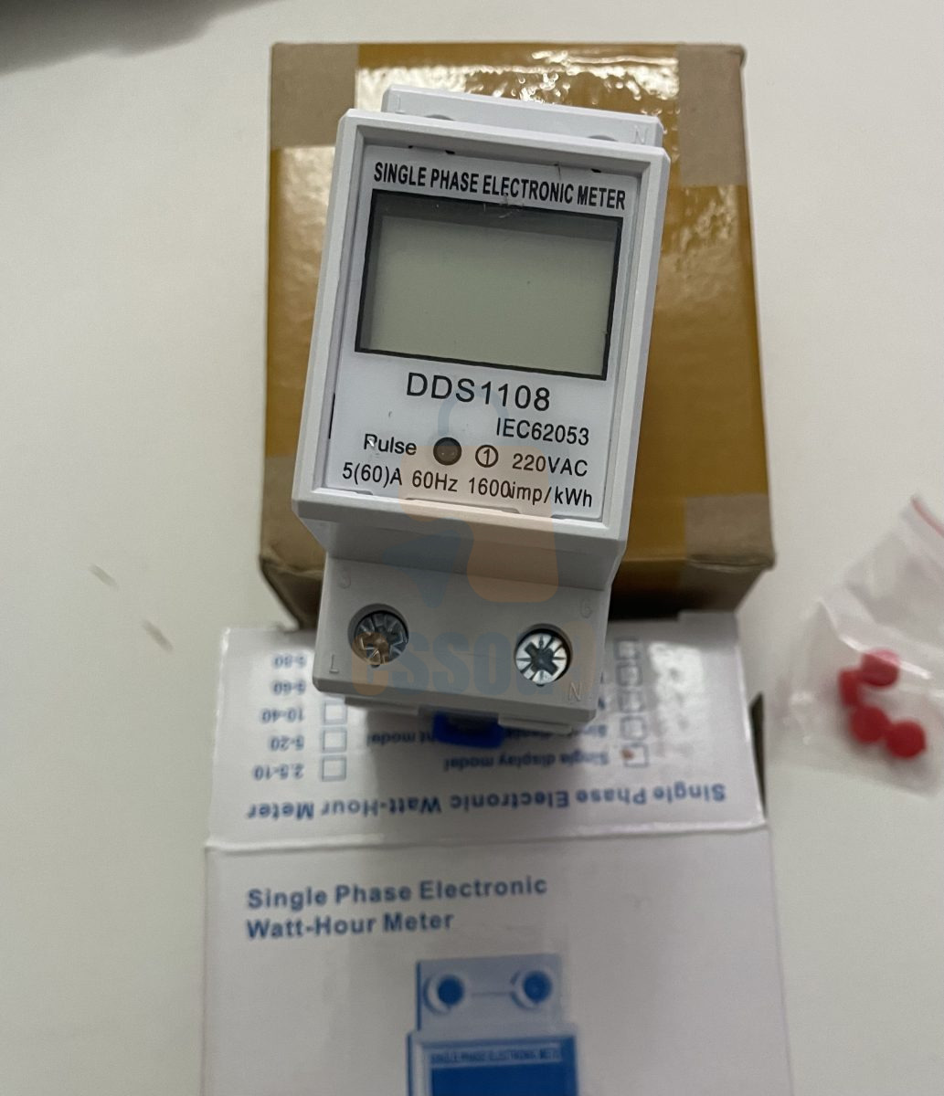 Compteur d&amp;apos;énergie électrique monophasé LCD KWH AC numérique - 220V 60A